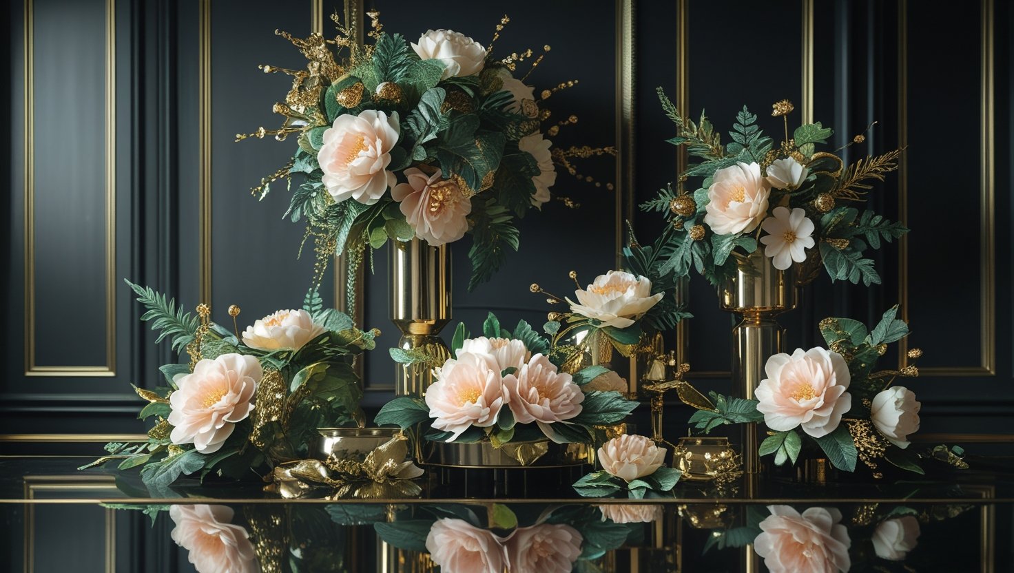 Artificial flower arrangements for living room