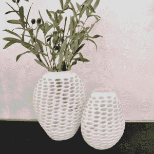 Modern Textured Ceramic Vases (Set of 2)