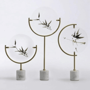 Bamboo Glass Disc Sculpture