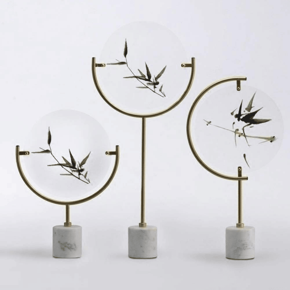 Bamboo Glass Disc Sculpture