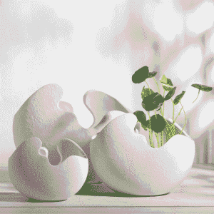 Textured White Wave Bowl