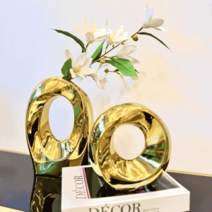 Golden Loop Sculptural Vase Set