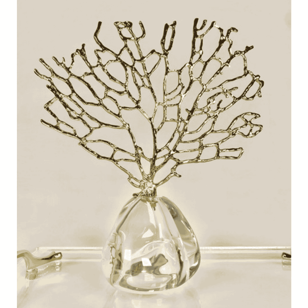 Golden Coral Glass Sculpture Set - Image 4