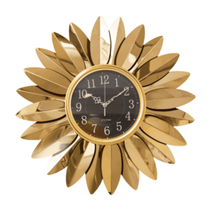 Golden Petal Wall Clock