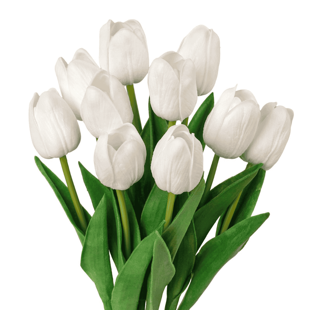 Medium Tulip Bouquet – 10 white tulips - Image 2