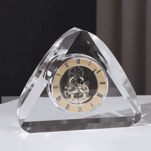 Crystal Triangle Table Clock