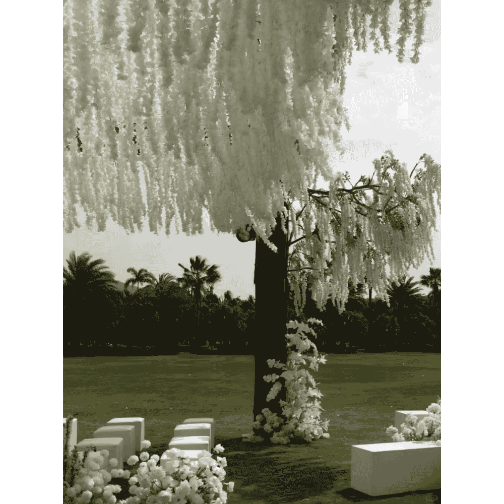 Cascading White Wisteria Artificial Garland - Image 2
