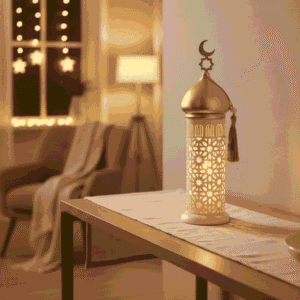 Decorative minarets lighting lanterns